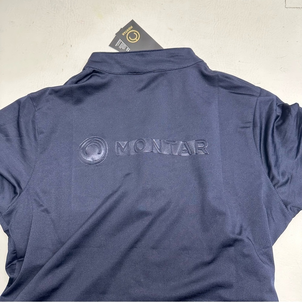 New Montar Kali embossed logo navy Riding Shirt size L - Picture 7 of 8